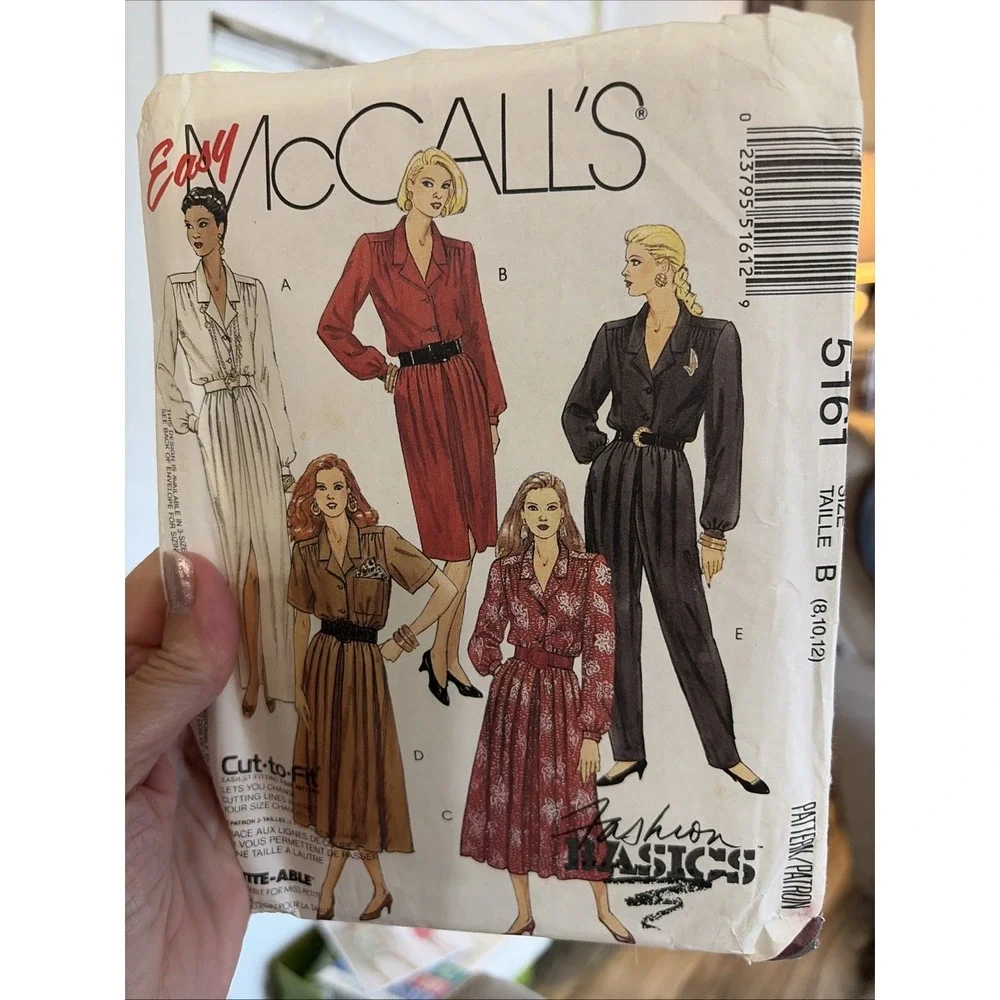 90s Belted Jumpsuit Dress Sizes 8-10-12 McCalls Sewing Pattern 5161 Uncut